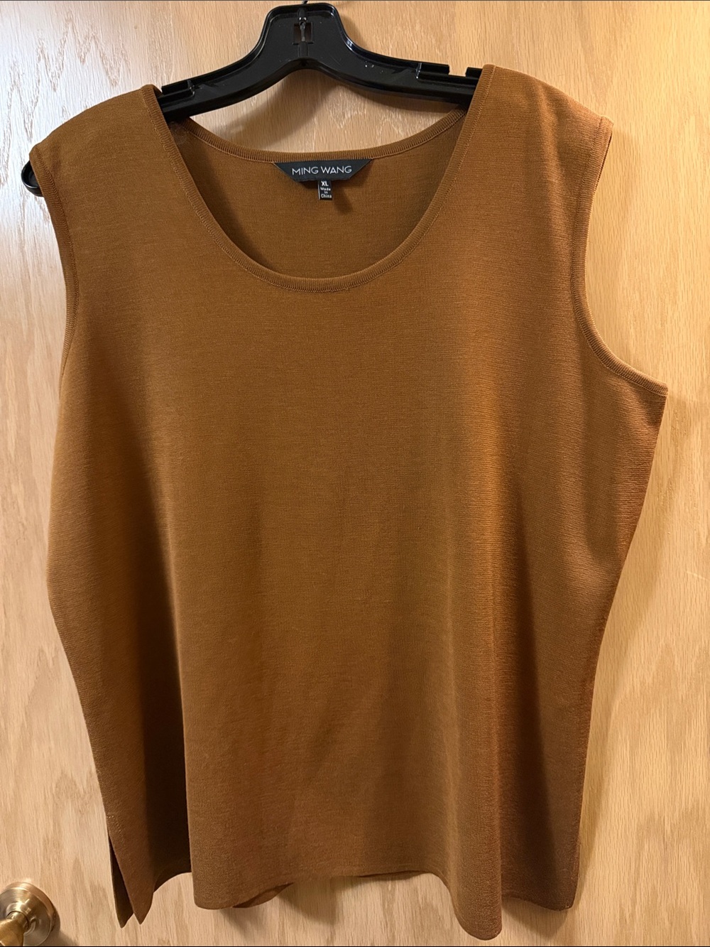 Ming Wang Sleeveless Knit Tank in Warm Chestnut